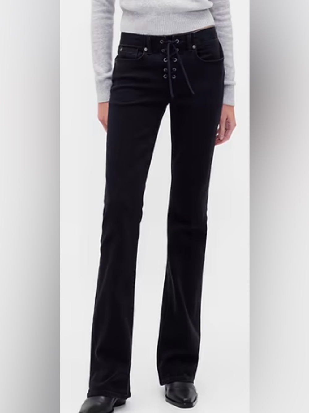 GAP Black Lace-Up Flare Women's Jeans
